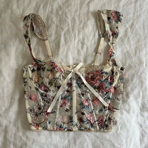 Floral Lace Bustier Top